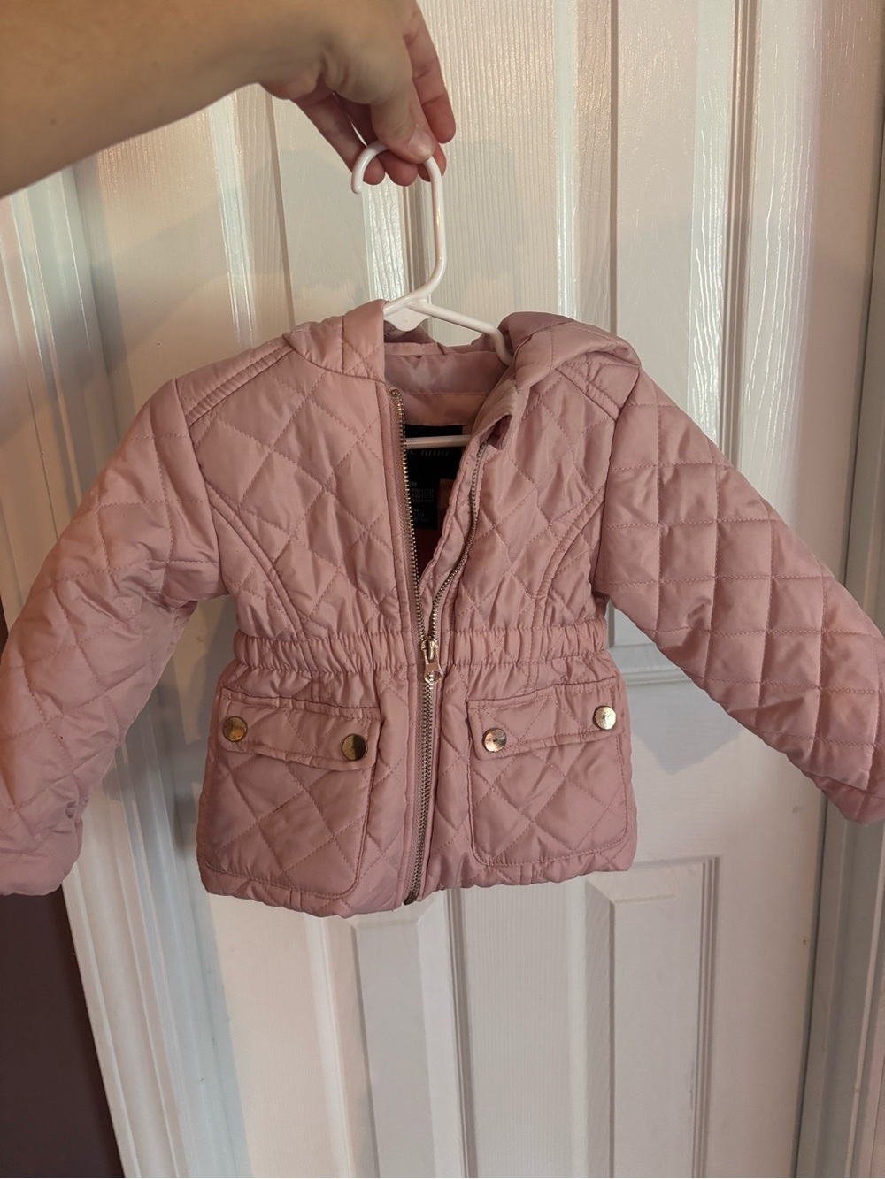 Me Jane Mini Quilted Hooded Puff Jacket - Light Pink